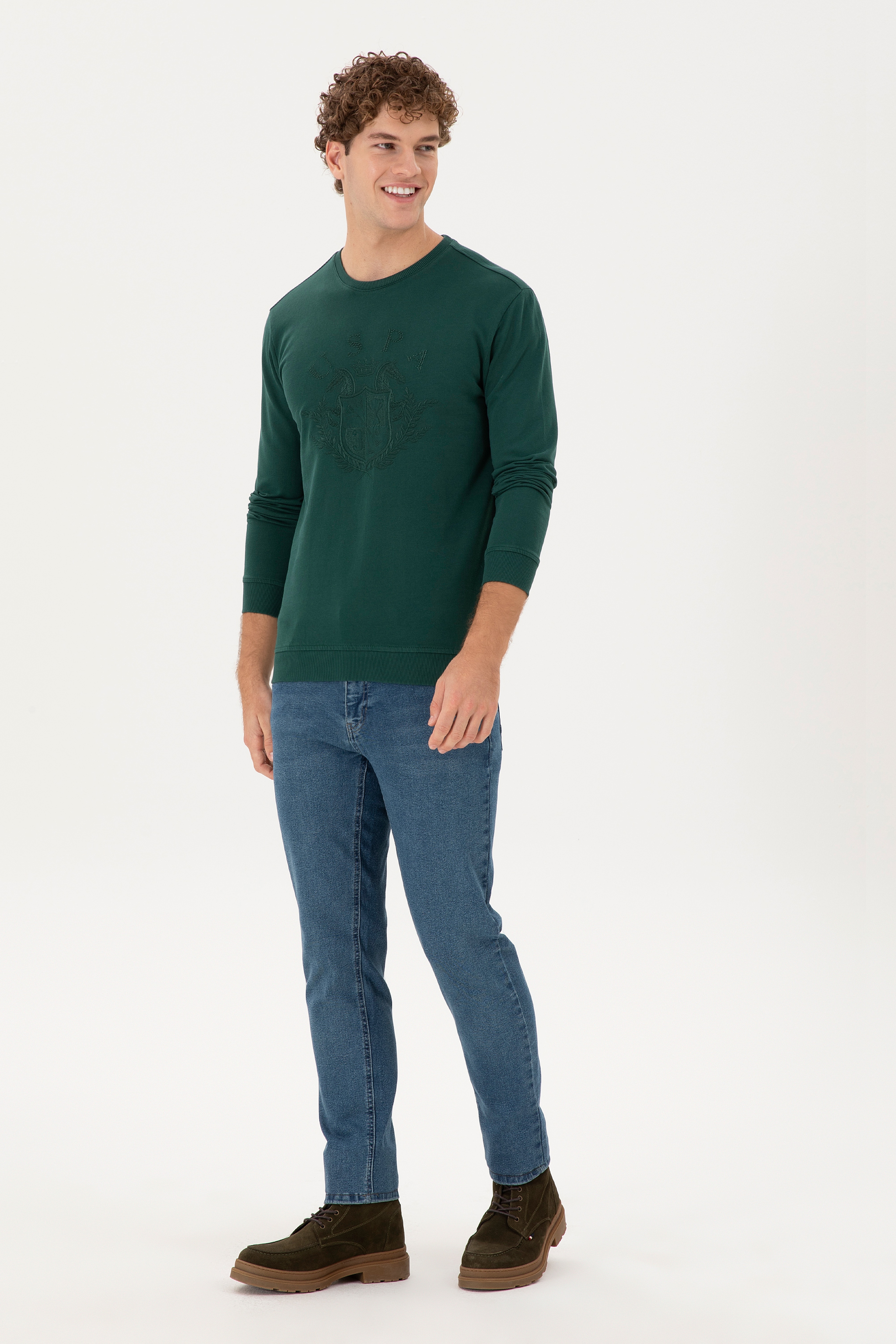Erkek Koyu Yeşil Sweatshirt