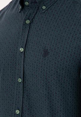 Erkek Koyu Yeşil Uzun Kollu Gömlek - 50291388016