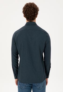 Erkek Koyu Yeşil Uzun Kollu Gömlek - 50291388016