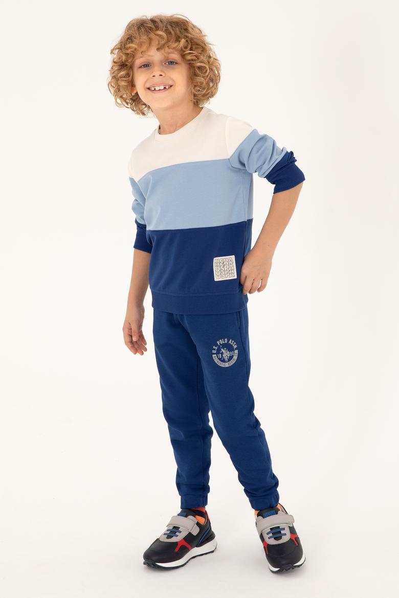 Erkek Çocuk İndigo Bisklet Yaka Sweatshirt - 50293549019