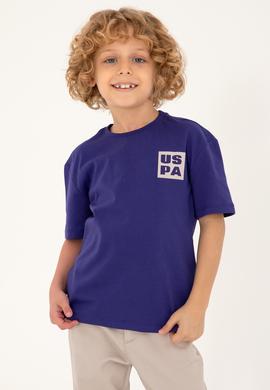 Erkek Çocuk Mor Oversize Bisiklet Yaka Tişört - 50295447141