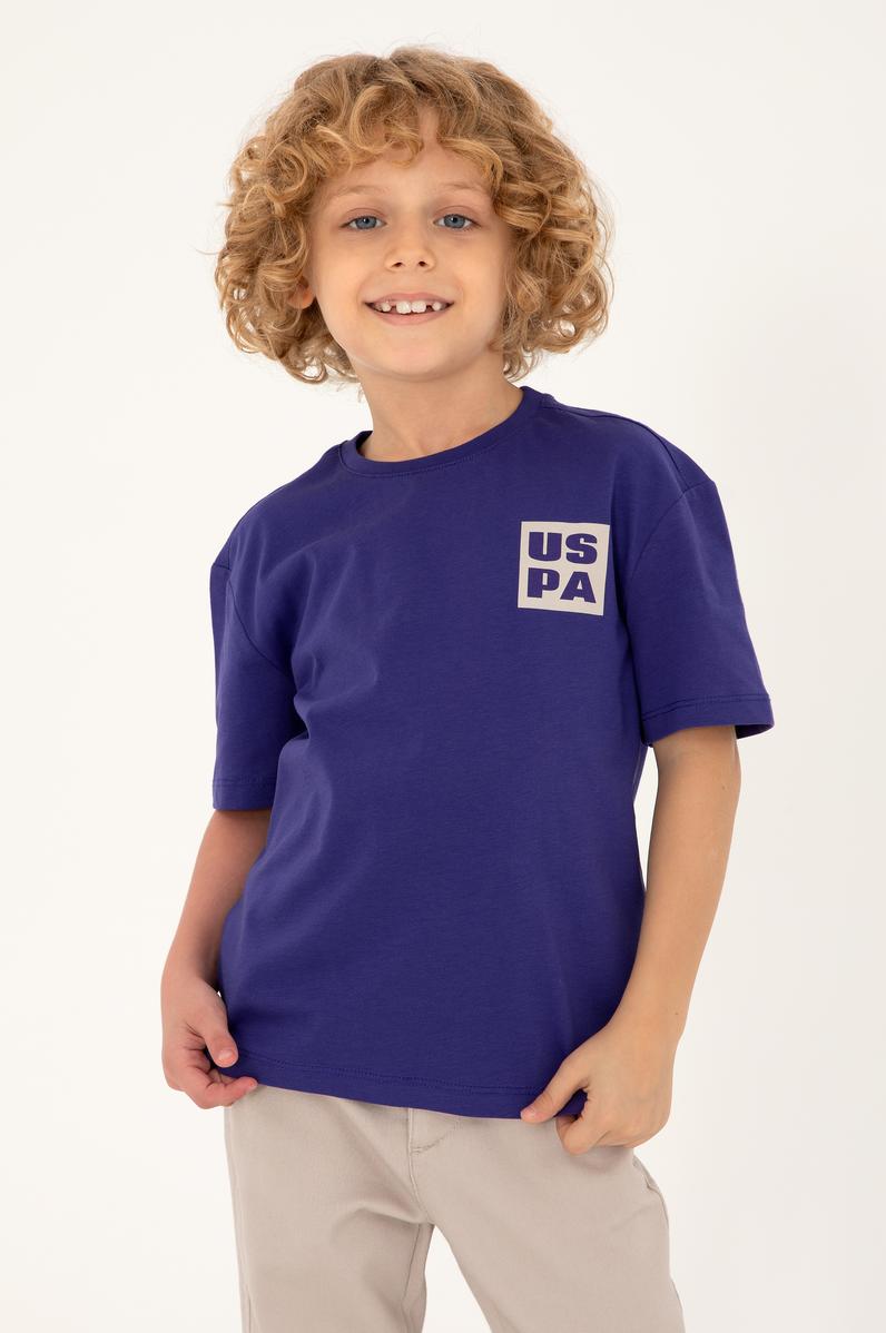 Erkek Çocuk Mor Oversize Bisiklet Yaka Tişört