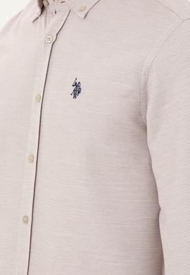 Erkek Kum Uzun Kollu Gömlek - 50296603016