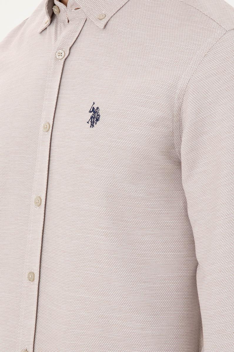 Erkek Kum Uzun Kollu Gömlek