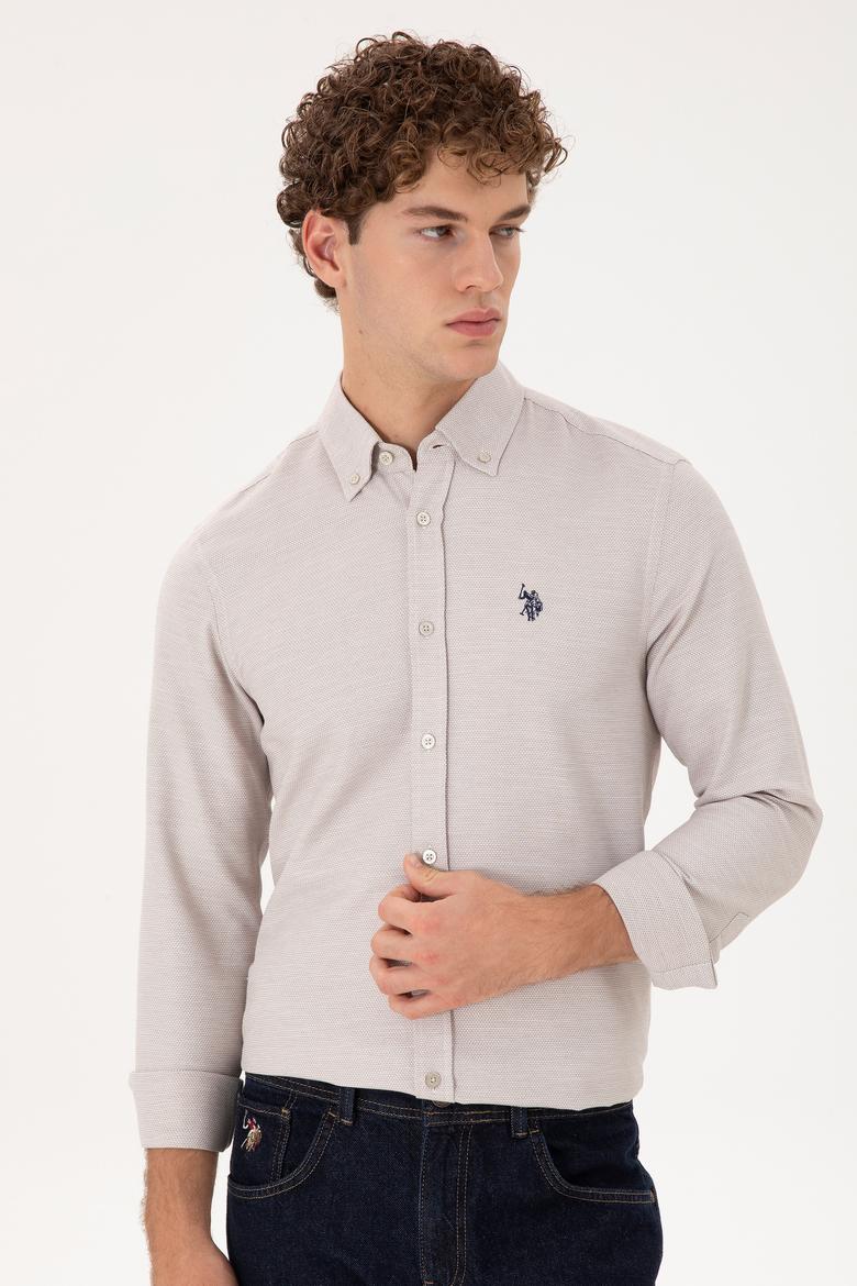 Erkek Kum Uzun Kollu Gömlek - 50296603016