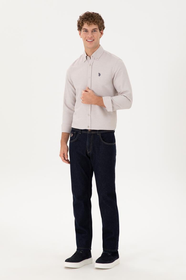 Erkek Kum Uzun Kollu Gömlek - 50296603016