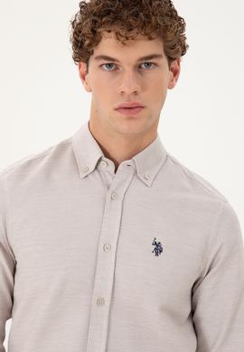 Erkek Kum Uzun Kollu Gömlek - 50296603016