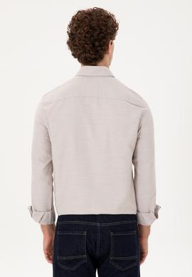 Erkek Kum Uzun Kollu Gömlek - 50296603016