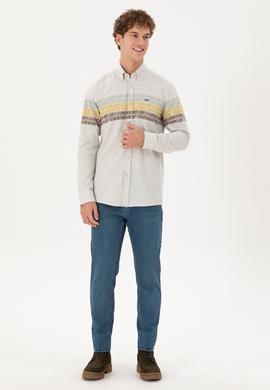 Erkek Ekru Uzun Kollu Gömlek - 50296600026