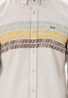 Erkek Ekru Uzun Kollu Gömlek - 50296600026