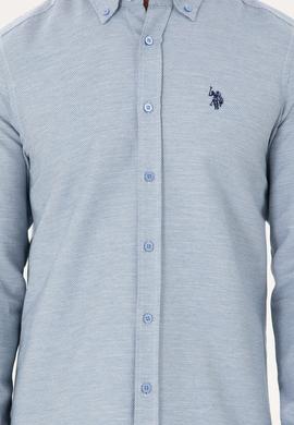 Erkek Saks Uzun Kollu Gömlek - 50296603005