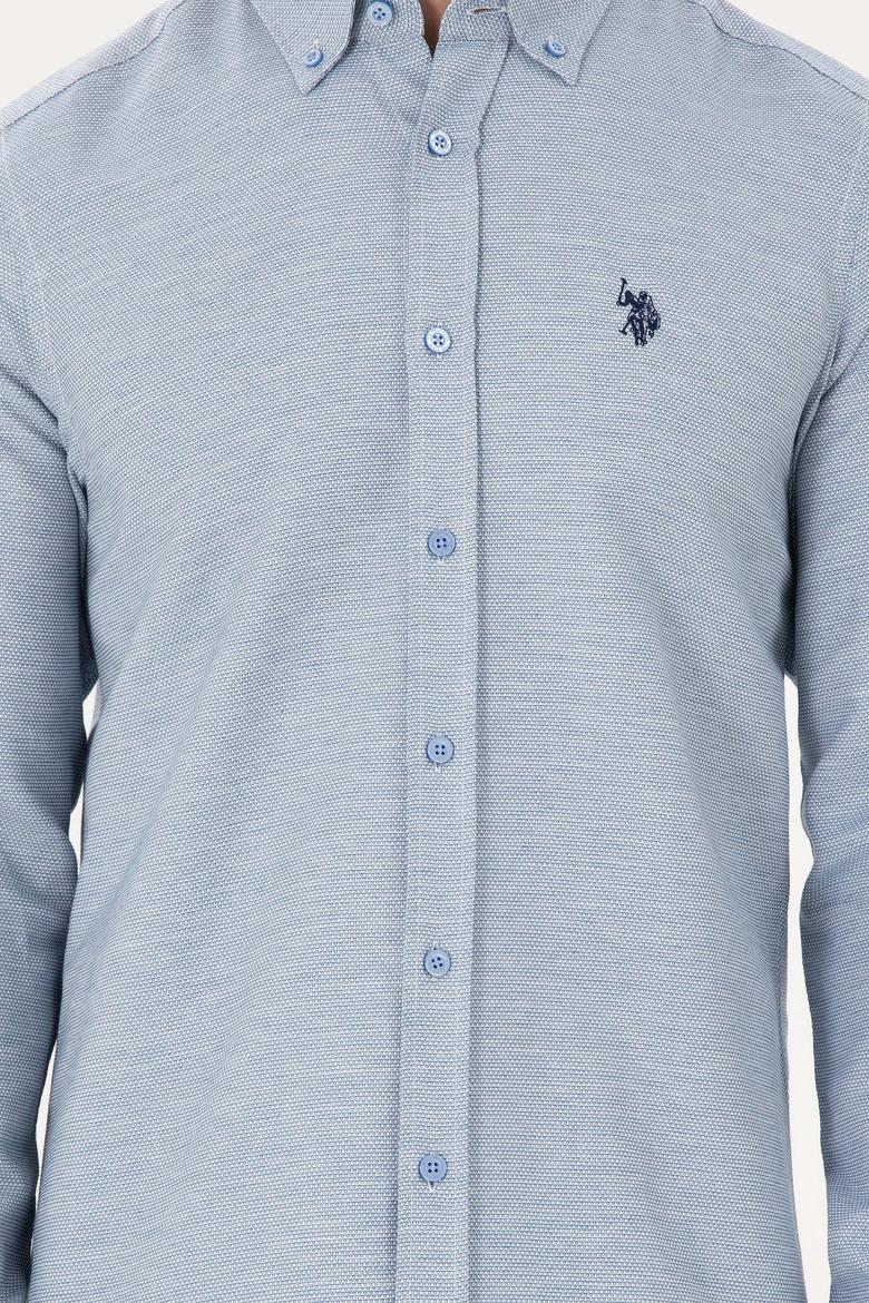 Erkek Saks Uzun Kollu Gömlek - 50296603005