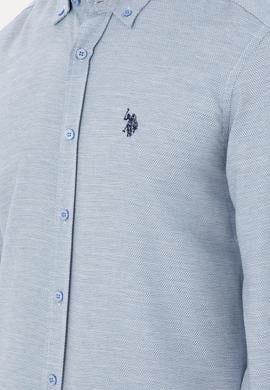 Erkek Saks Uzun Kollu Gömlek - 50296603005