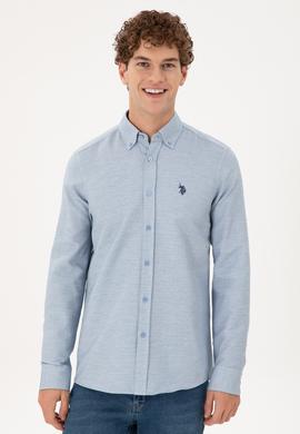 Erkek Saks Uzun Kollu Gömlek - 50296603005