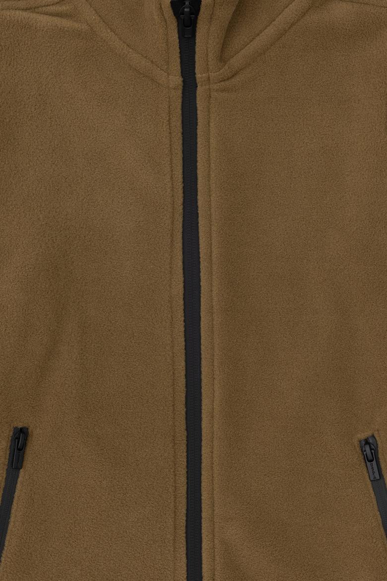 Erkek Çocuk Fermuarlı Haki Polar Sweatshirt - 50298067030