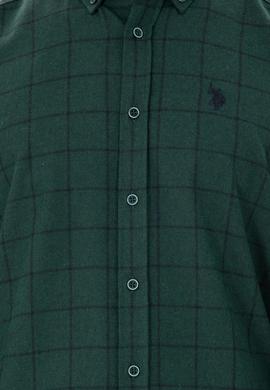 Erkek Koyu Yeşil Uzun Kollu Gömlek - 50296597043