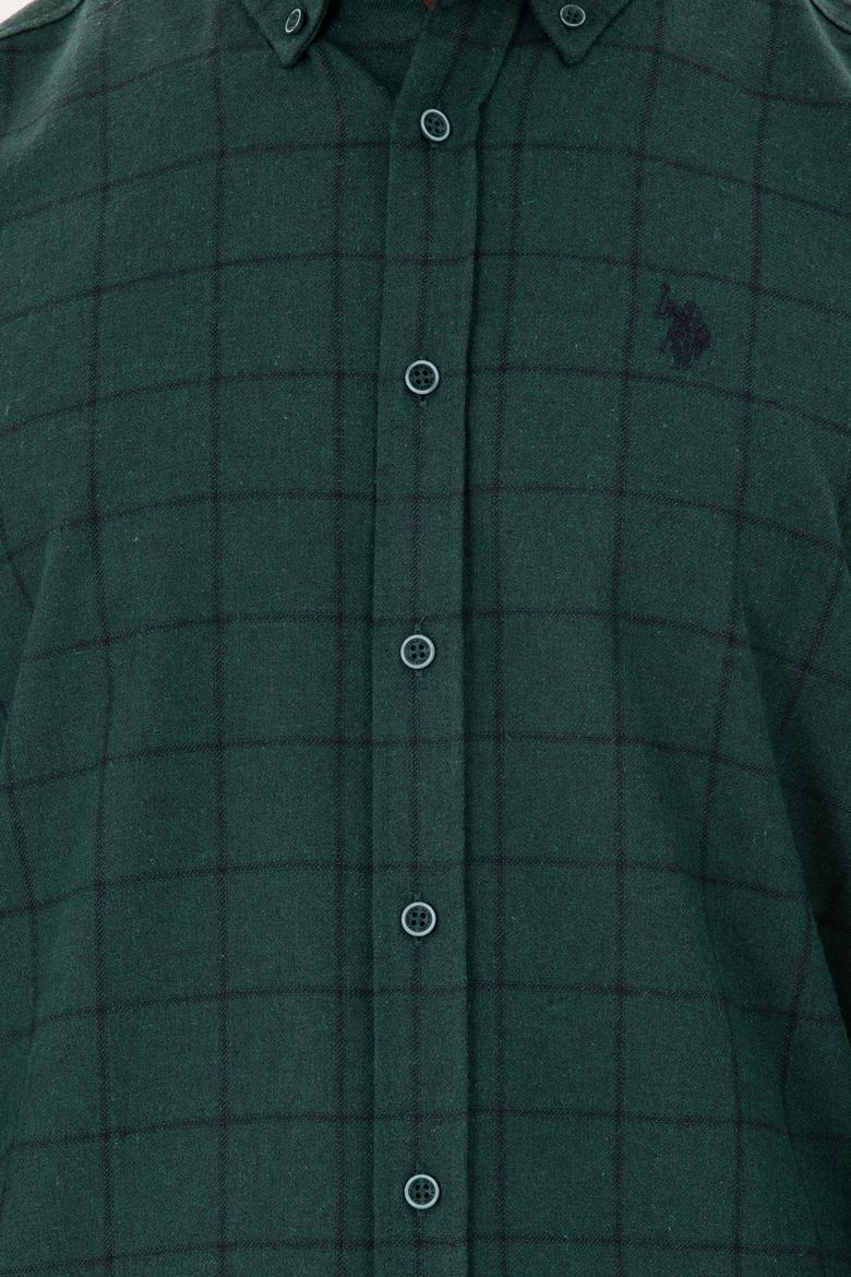 Erkek Koyu Yeşil Uzun Kollu Gömlek - 50296597043