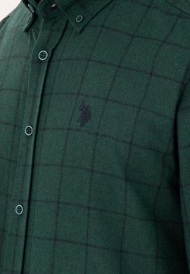 Erkek Koyu Yeşil Uzun Kollu Gömlek - 50296597043