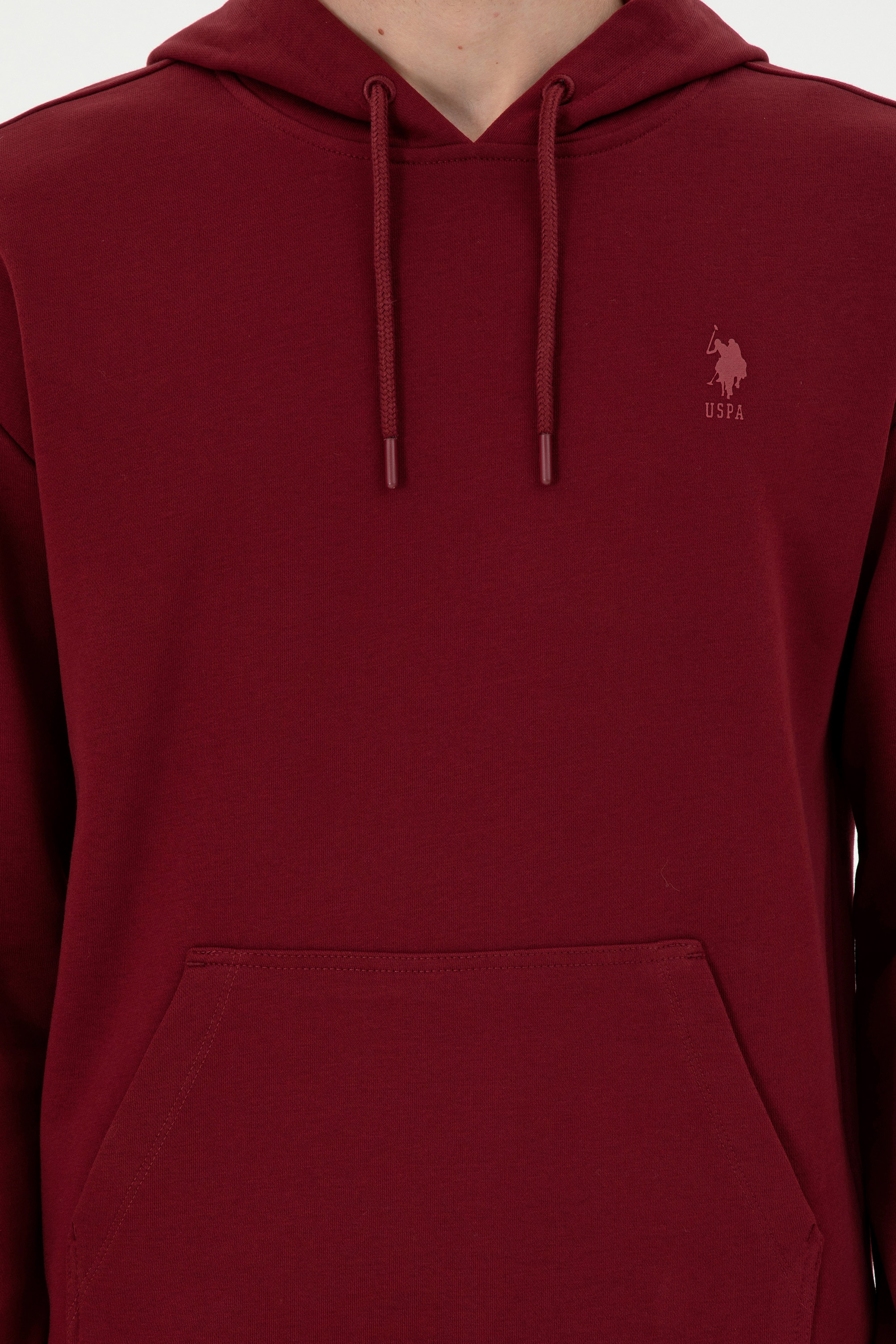 Erkek Bordo Basic Sweatshirt - Image 6
