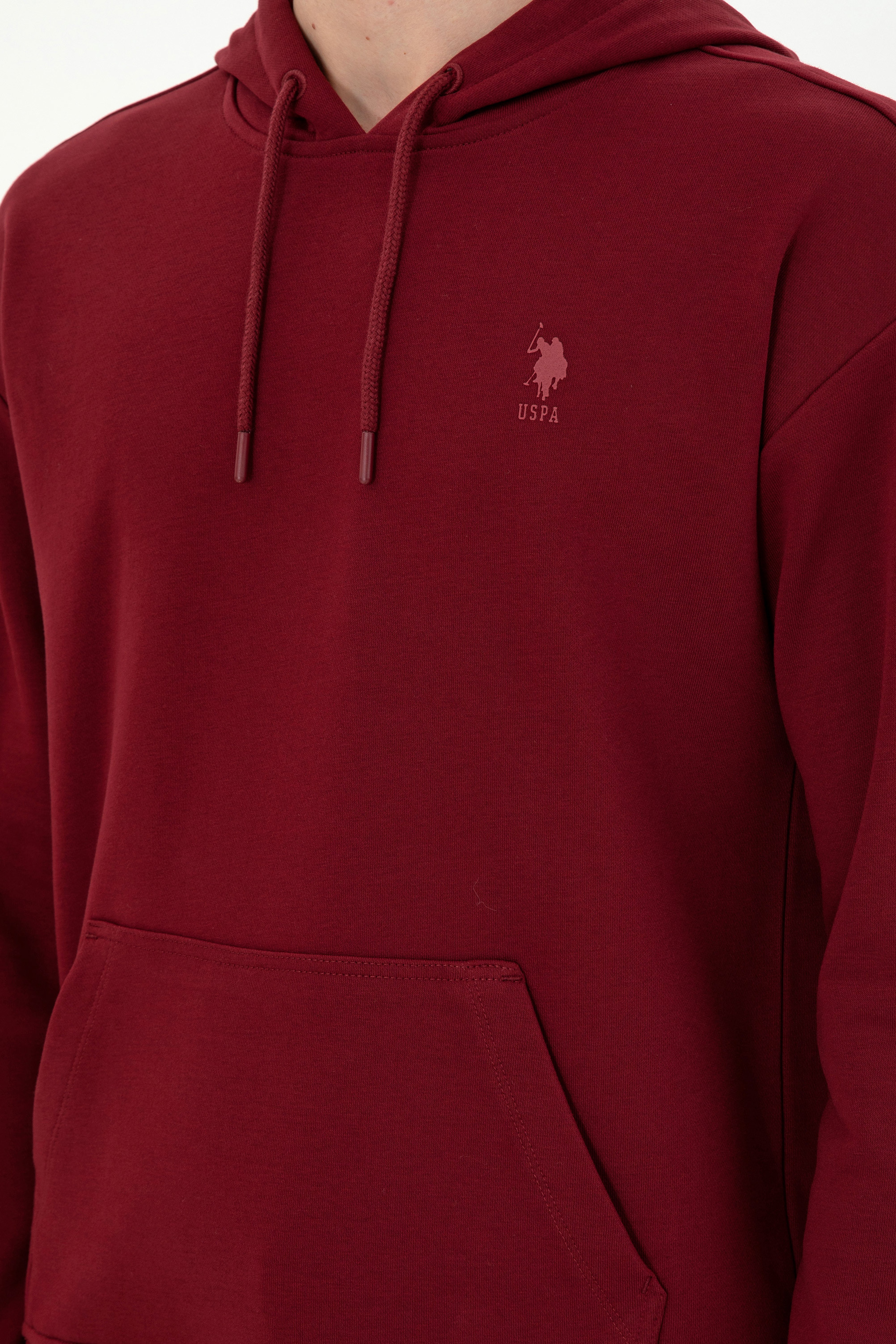 Erkek Bordo Basic Sweatshirt - Image 7