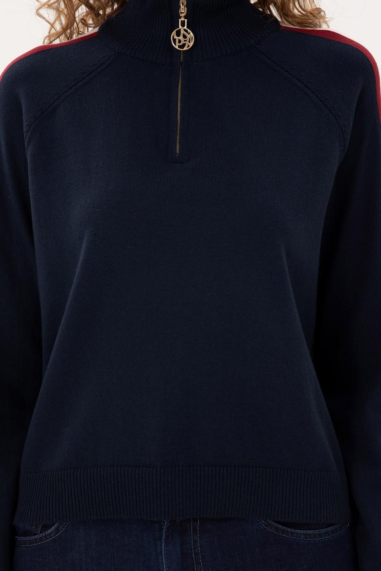 Kadın Lacivert V Yaka Kazak - 50297098006