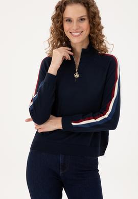 Kadın Lacivert V Yaka Kazak - 50297098006