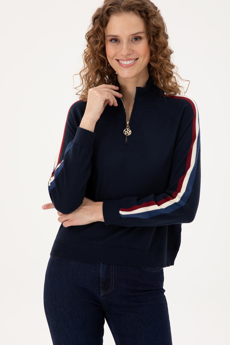 Kadın Lacivert V Yaka Kazak - 50297098006