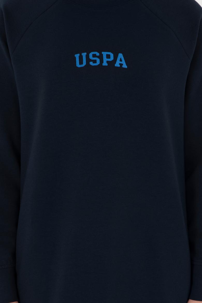 Kadın Lacivert Sweatshirt Bisiklet Yaka Mini Boy Örme Elbise - 50297298014