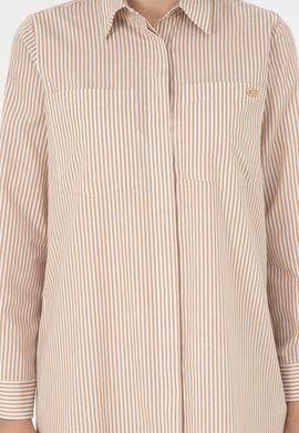 Kadın Kum Çizgili Mini Boy Dokuma Elbise - 50297375018