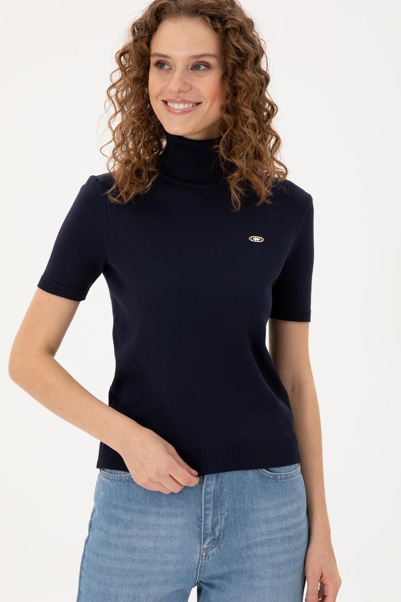 Kadın Lacivert Boğazlı Kazak - 50298029019