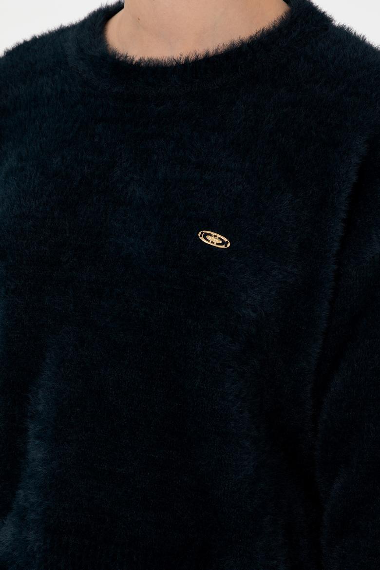 Kadın Lacivert Bisiklet Yaka Yumuşak Dokulu Kazak - 50297898014