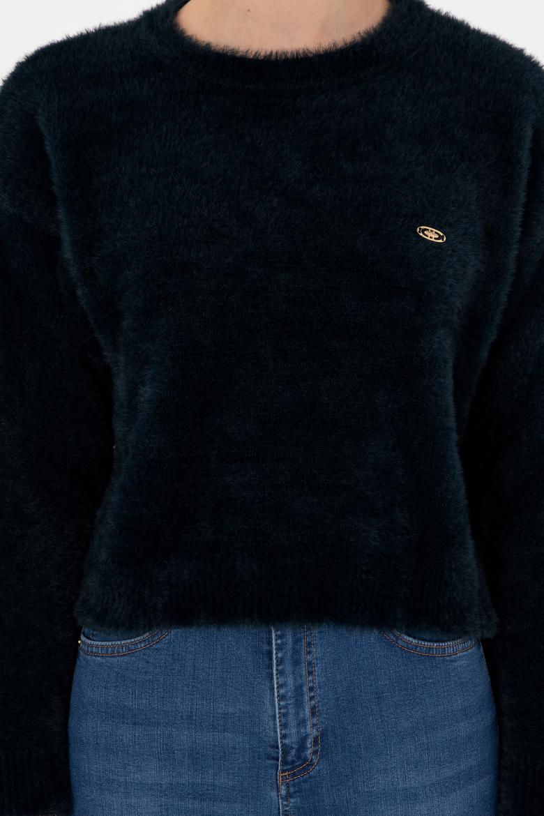 Kadın Lacivert Bisiklet Yaka Yumuşak Dokulu Kazak - 50297898014