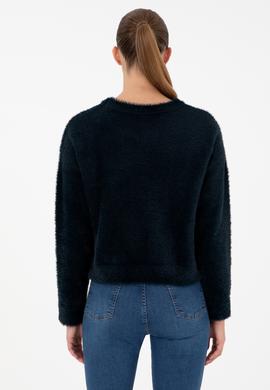 Kadın Lacivert Bisiklet Yaka Yumuşak Dokulu Kazak - 50297898014