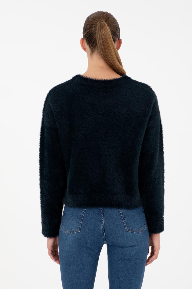 Kadın Lacivert Bisiklet Yaka Yumuşak Dokulu Kazak - 50297898014