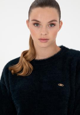 Kadın Lacivert Bisiklet Yaka Yumuşak Dokulu Kazak - 50297898014