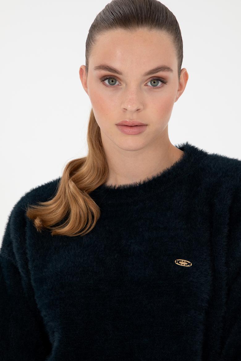 Kadın Lacivert Bisiklet Yaka Yumuşak Dokulu Kazak - 50297898014