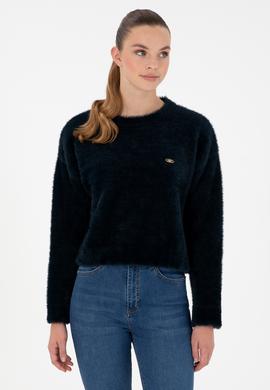 Kadın Lacivert Bisiklet Yaka Yumuşak Dokulu Kazak - 50297898014