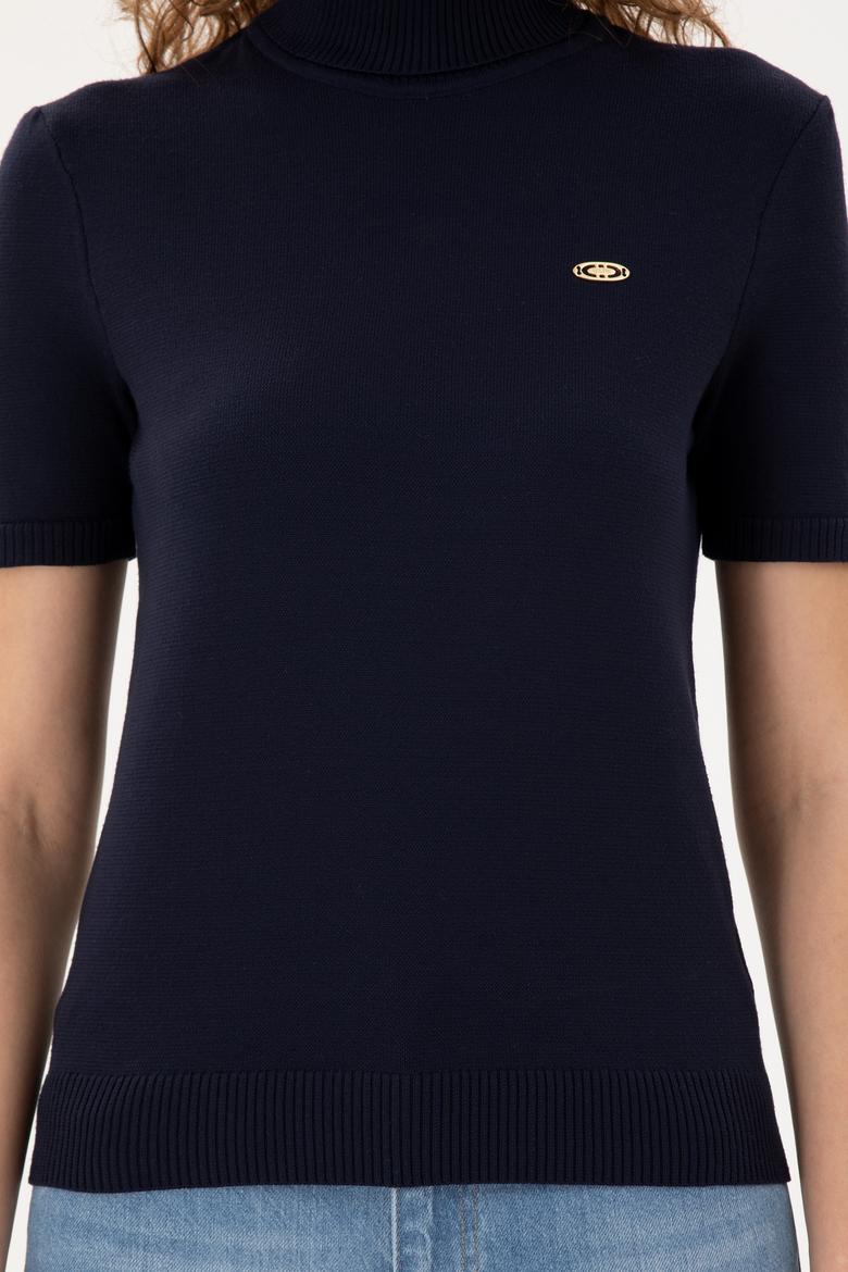 Kadın Lacivert Boğazlı Kazak - 50298029019