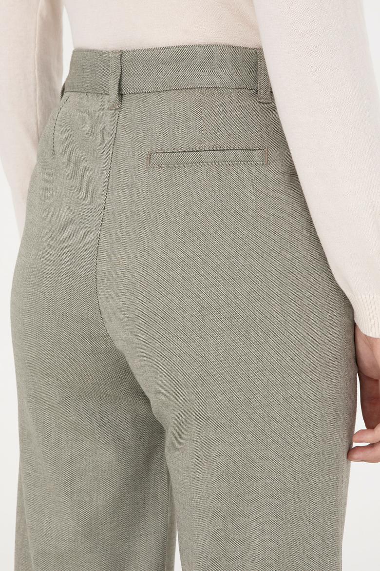 Kadın Haki Straight Fit Kanvas Pantolon - 50298546005