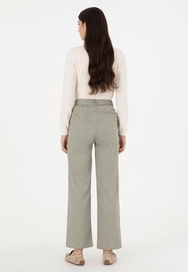 Kadın Haki Straight Fit Kanvas Pantolon - 50298546005