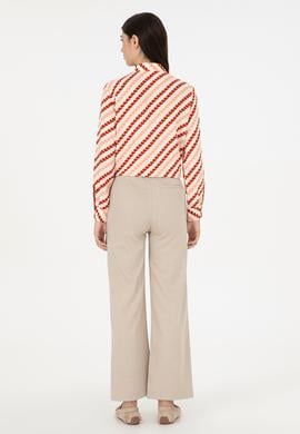 Kadın Kum Straight Fit Kanvas Pantolon - 50298546021