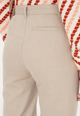 Kadın Kum Straight Fit Kanvas Pantolon - 50298546021