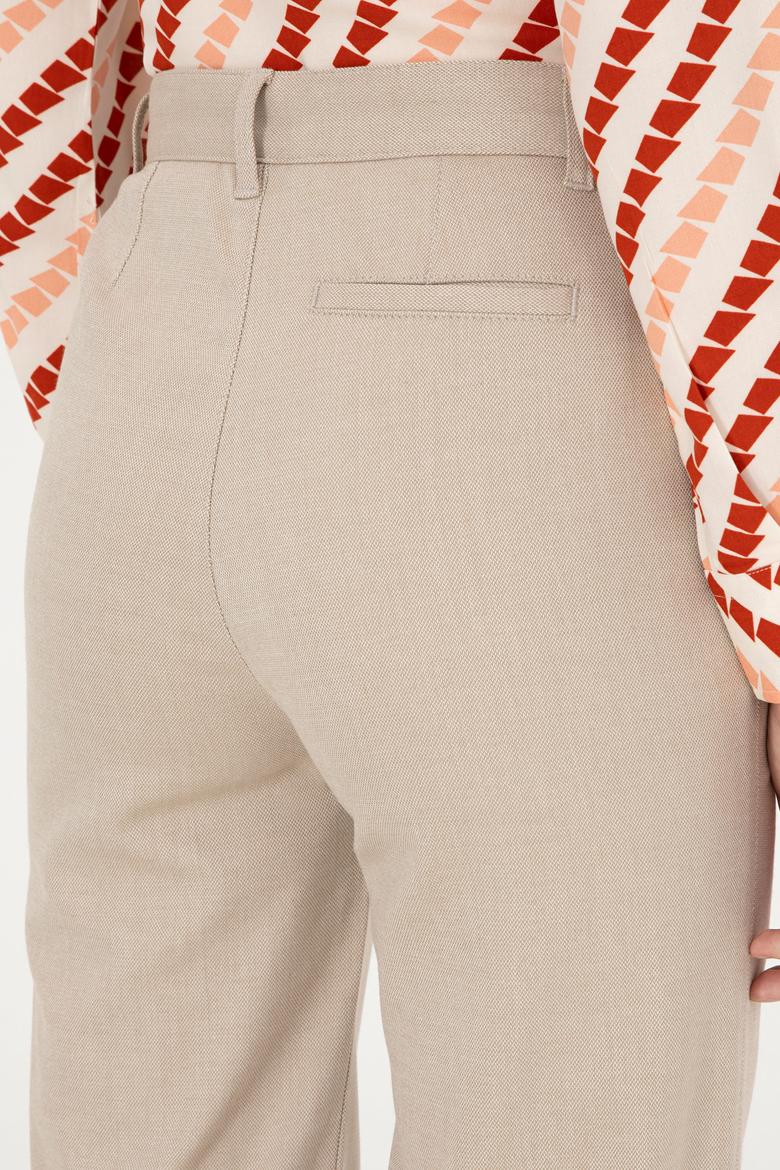 Kadın Kum Straight Fit Kanvas Pantolon - 50298546021