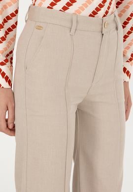 Kadın Kum Straight Fit Kanvas Pantolon - 50298546021