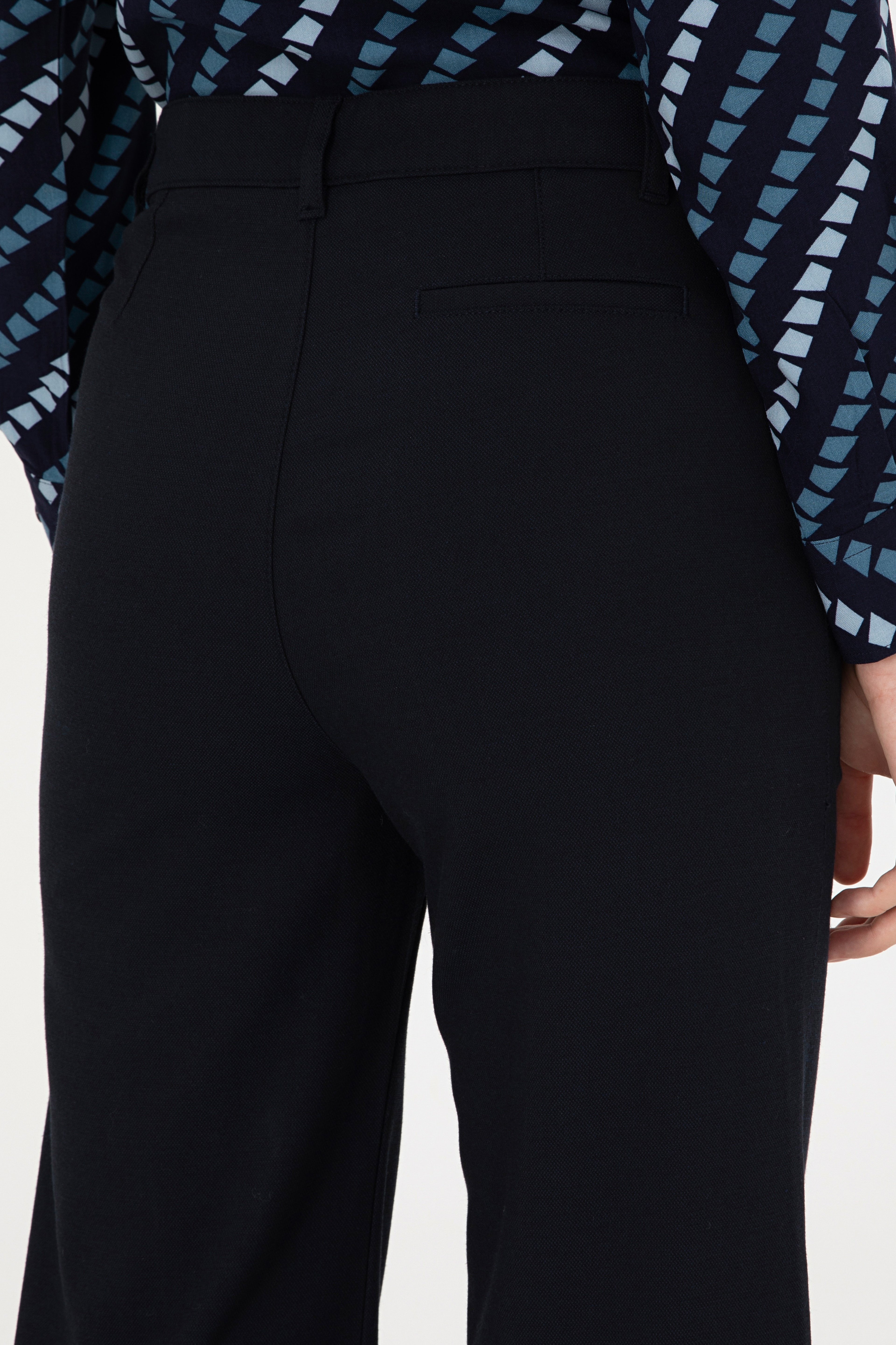 Kadın Lacivert Straight Fit Kanvas Pantolon