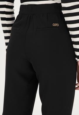 Kadın Siyah Carrot Fit Kanvas Pantolon - 50298563011