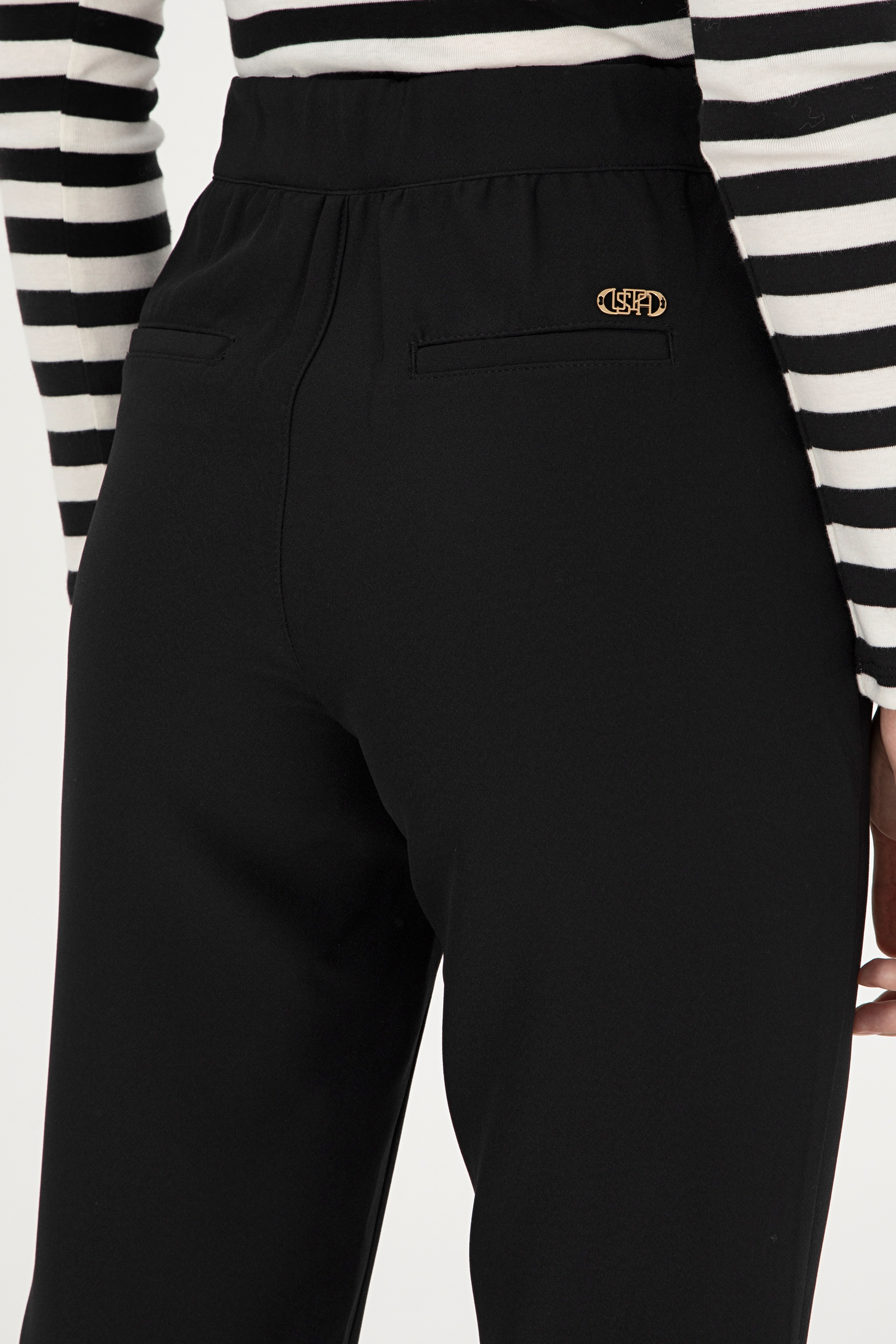 Kadın Siyah Carrot Fit Kanvas Pantolon