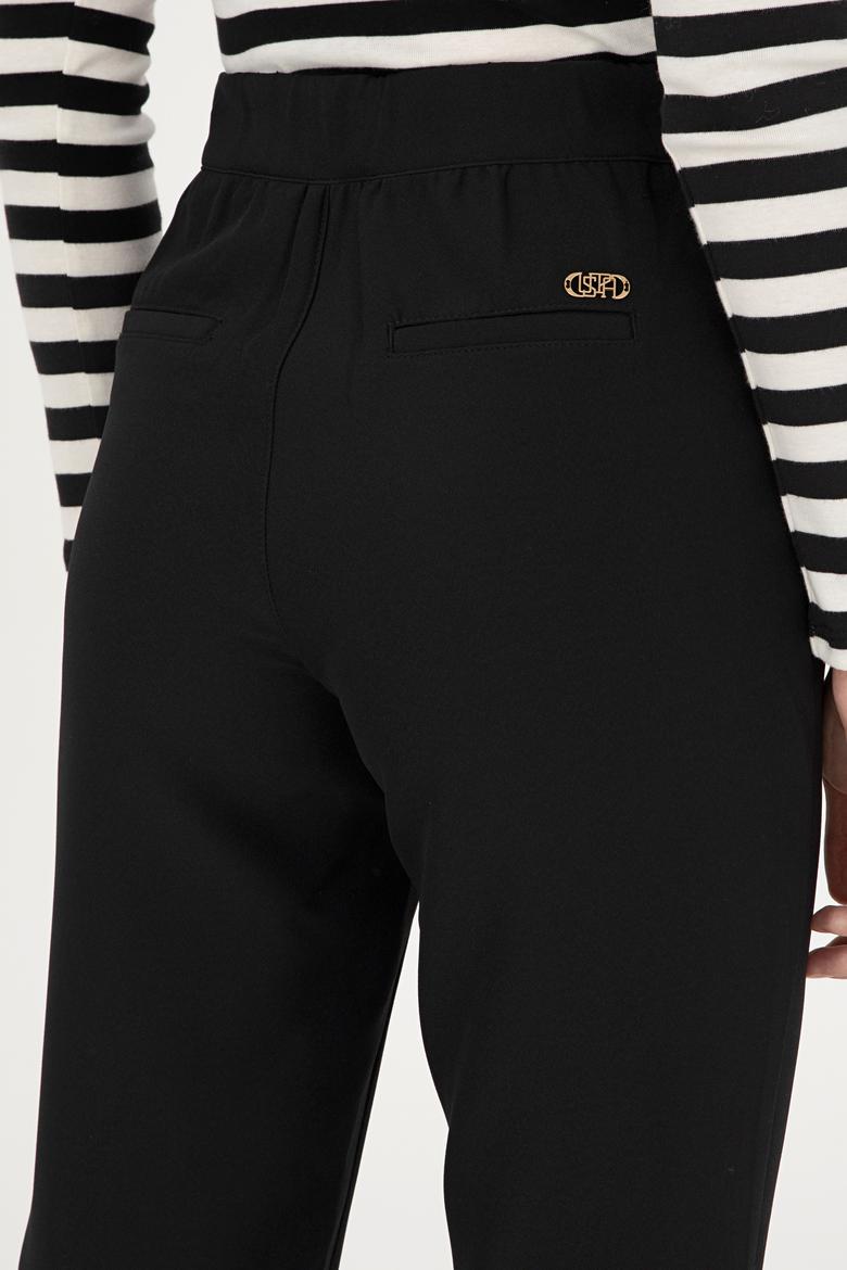 Kadın Siyah Carrot Fit Kanvas Pantolon - 50298563011