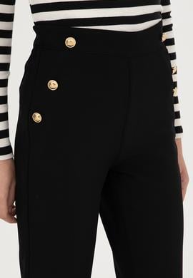 Kadın Siyah Carrot Fit Kanvas Pantolon - 50298563011