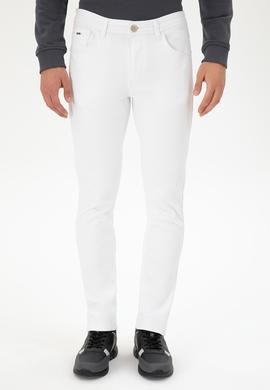 Erkek Beyaz Jean Pantolon - 50281509044